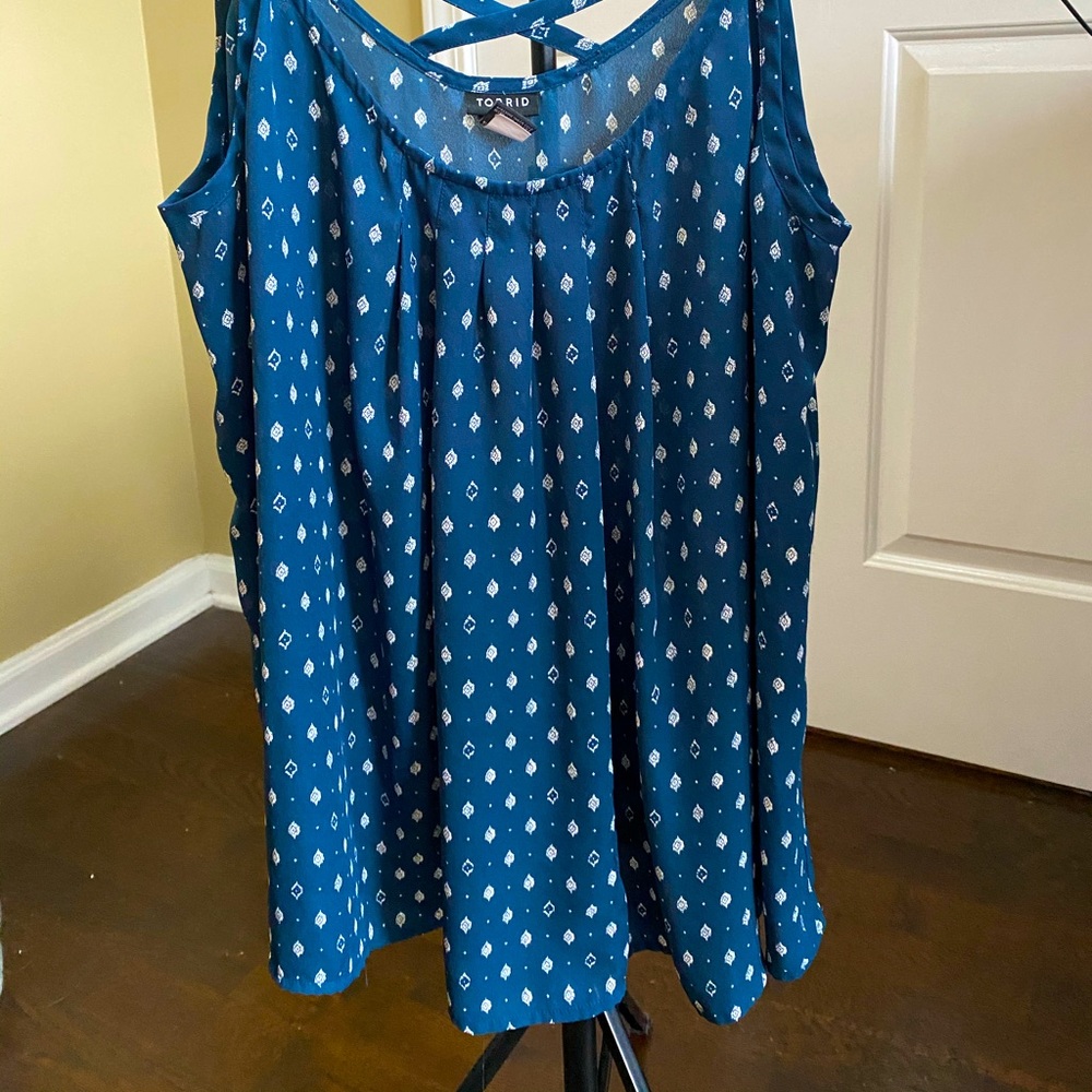 Torrid Blue Geometric Tank - 2X